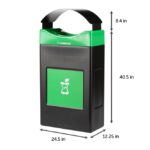 Commerical Zone Products Serie Avante™, contenedor de compost negro, 30 galones poco profundo, panel de compost verde, t