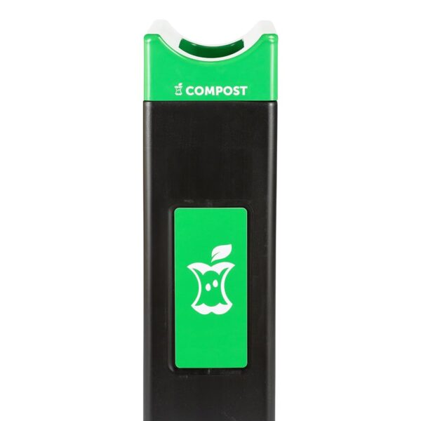Serie Avante™ fabricado en los Estados Unidos, contenedor de compost negro, 30 galones estrecho, panel de compost verde,