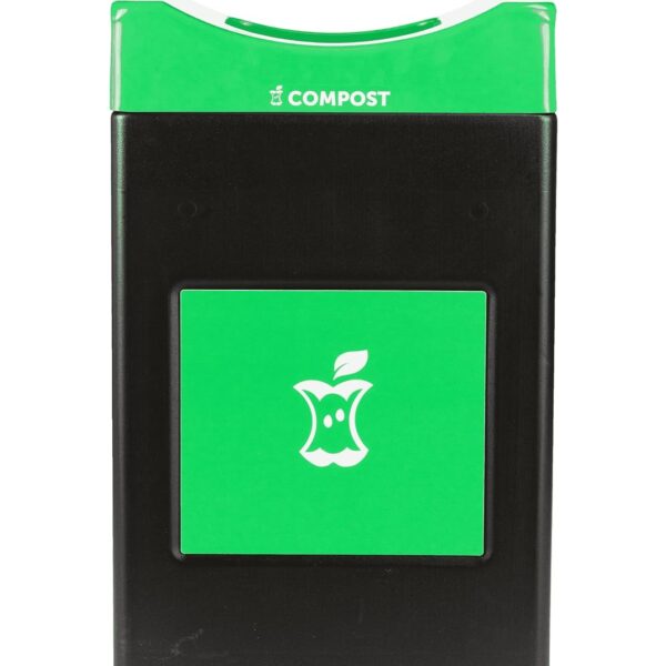 Serie Avante™ fabricado en los Estados Unidos, contenedor de compost negro, 30 galones poco profundo, panel de compost v