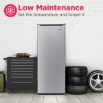 Frigidaire Refrigerador/congelador convertible vertical de 7.0 pies cúbicos, puerta reversible, estantes de vidrio extra