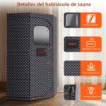 Sauna Portátil RRGFB FUL-8613 para el Hogar con Vaporizador de 3 Litros Control Remoto Silla Plegable Temporizador Ajust