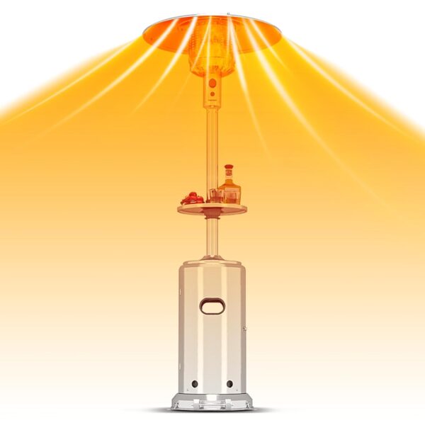 Calentador de Propano para Patio Hipicute PHO_0ZEC6L5Z-XK0718Myy1FeO 48000 BTU con Mesa Plegable 16 Pulgadas Base 18 Pul