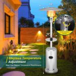 Calentador de Propano para Patio Hipicute PHO_0ZEC6L5Z-XK0718Myy1FeO 48000 BTU con Mesa Plegable 16 Pulgadas Base 18 Pul