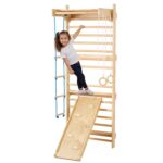 Gimnasio de Pared Sueco VEVOR ZF-LM-003 Madera de Pino 15 Niveles 5 en 1 Capacidad 220 Libras