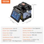 VEVOR Empalmador de fusión de fibra 6 motores, empalme 6s de alineación de núcleo y calefacción 13s con pantalla táctil
