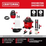 Aspiradora Húmedo Seco Craftsman CMXEVBE17595 16 Galones 6.5 HP Pico con Aspiradora Portátil Craftsman CMXEVBE17250 2.5