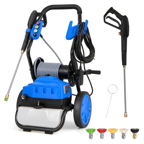 Lavadora a Presión Eléctrica COSTWAY GT-10365US-BL-SECY 2300 PSI 1.8 GPM Azul y Negro
