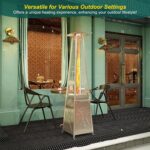 Calentador de Patio Piramidal GarveeLife SX-QQL-QNQTX 48000 BTU Propano Acero Inoxidable con Ruedas Color Plateado