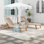 Juego de 2 Tumbonas Ajustables Christopher Knight Home Modelo 321116 Marco de Madera de Acacia Asientos de Cuerda Teca y
