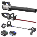 Kit Combo Westinghouse WGCom2 Soplador de Hojas 350 CFM 110 MPH Cortasetos 22 Pulgadas y Recortadora de Cuerdas 20V con