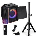 Bocina Bluetooth Portátil Pyle PPHP868STBG Woofer 8 Pulgadas Tweeter 1 Pulgada 120 Watts TWS Karaoke Negro