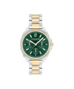 Reloj Coach Kitt 14504394 Multifunción Cuarzo Mujer Acero Inoxidable Dos Tonos Esfera Verde 34mm