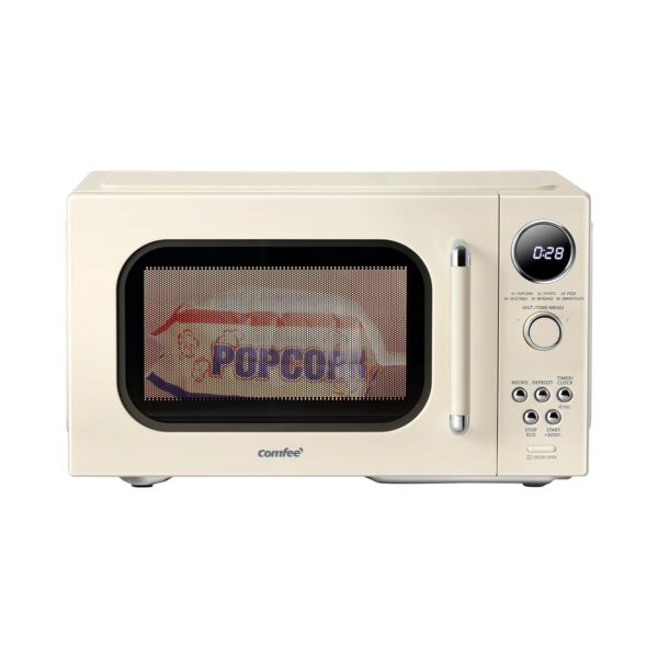 COMFEE' Horno microondas retro, microondas pequeño con 6 menús automáticos, microondas compacto de encimera de 0.9 pies
