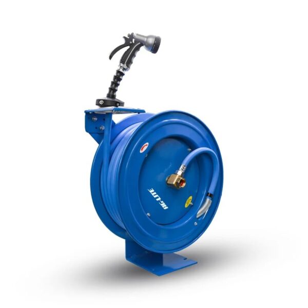 Carrete de Manguera de Agua de Goma AG-Lite ALWRHD5850 Heavy Duty Brazo Sencillo 5/8 Pulgadas x 50 Pies