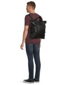 Mochila AllSaints Kei M002XB Piel de Cordero Negro Convertible en Bolso 20 Litros