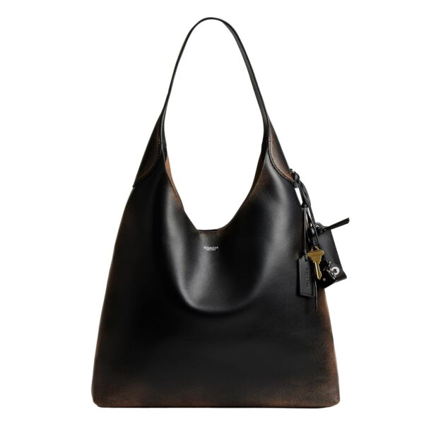 Bolso de Hombro Coach Brooklyn 39 CBH42 LHPMZ Cuero Negro Marrón