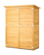 Cobertizo de Almacenamiento VEVOR HL-002 Madera de Abeto Marco de Metal Galvanizado Puertas Dobles con Cerradura 55.12 x