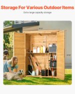 Cobertizo de Almacenamiento VEVOR HL-002 Madera de Abeto Marco de Metal Galvanizado Puertas Dobles con Cerradura 55.12 x