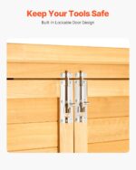 Cobertizo de Almacenamiento VEVOR HL-002 Madera de Abeto Marco de Metal Galvanizado Puertas Dobles con Cerradura 55.12 x