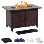 Mesa de Fuego para Exteriores walnest Fire Table 43 Pulgadas Azulejos de Cerámica Propano 60000 BTU Certificación CSA Ra