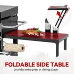 Plancha de Gas Royal Gourmet GB4008T 4 Quemadores 34 Pulgadas Mesa Extraíble Estante Lateral Plegable Negro