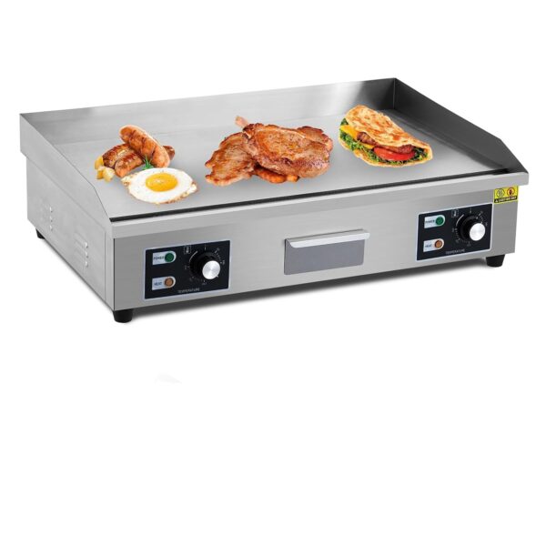 Plancha eléctrica de acero inoxidable, plancha eléctrica comercial de 29 pulgadas, parrilla Teppanyaki antiadherente par