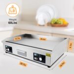 Plancha eléctrica de acero inoxidable, plancha eléctrica comercial de 29 pulgadas, parrilla Teppanyaki antiadherente par