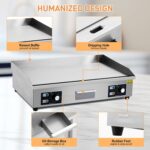 Plancha eléctrica de acero inoxidable, plancha eléctrica comercial de 29 pulgadas, parrilla Teppanyaki antiadherente par
