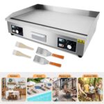 Plancha eléctrica de acero inoxidable, plancha eléctrica comercial de 29 pulgadas, parrilla Teppanyaki antiadherente par