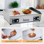 Plancha eléctrica de acero inoxidable, plancha eléctrica comercial de 29 pulgadas, parrilla Teppanyaki antiadherente par