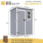 Cobertizo de Almacenamiento DWVO MADWVPdLTM Resina 5x3 pies con Piso Gris