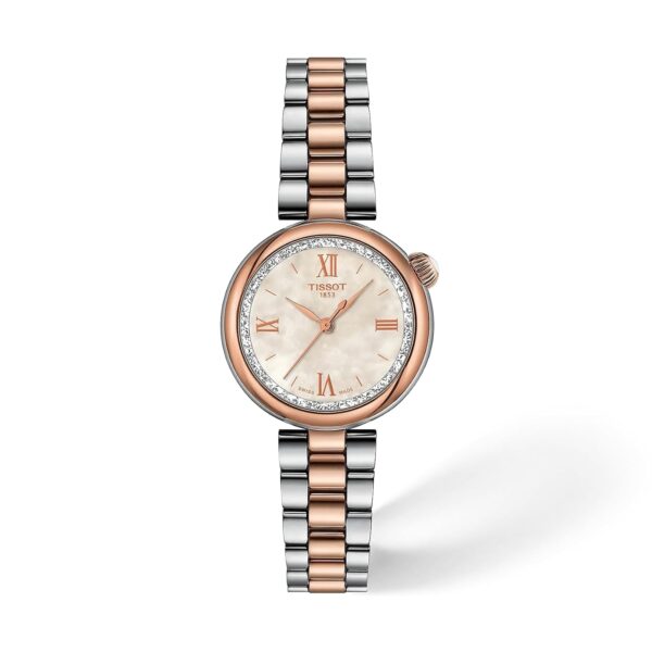 Reloj Tissot Desir T1520102211800 Caja Acero Inoxidable 28 mm Esfera Madreperla Revestimiento PVD Oro Rosa