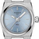 Reloj Tissot PRX T1370101135100 Cuarzo Suizo Mujer Caja Acero Inoxidable 25 mm Esfera Azul Correa Gris Cristal de Zafiro