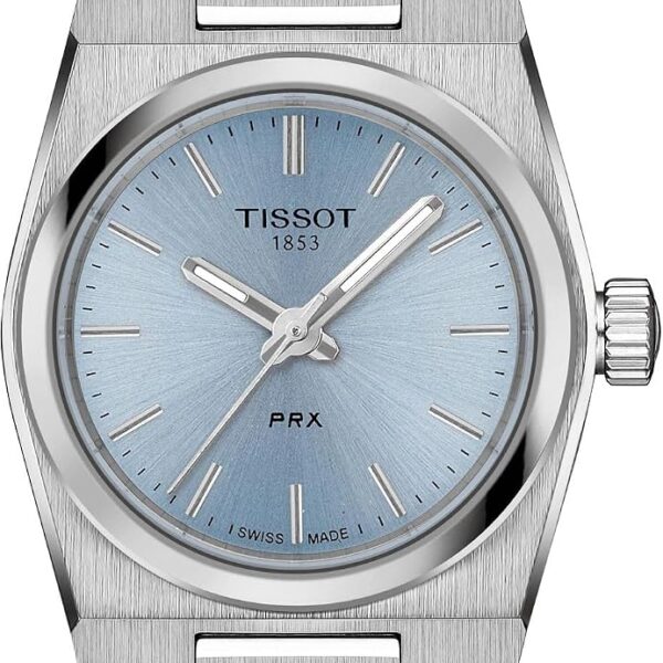 Reloj Tissot PRX T1370101135100 Cuarzo Suizo Mujer Caja Acero Inoxidable 25 mm Esfera Azul Correa Gris Cristal de Zafiro