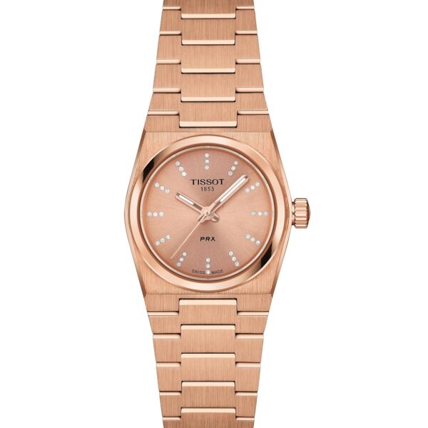 Reloj Tissot PRX T1370103350600 Cuarzo Suizo para Mujer Caja de Acero Inoxidable Oro Rosa Diámetro 25 Milímetros