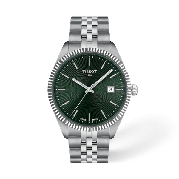 Reloj Tissot Ballade T1564101109100 40mm Esfera Verde Guilloché Pulsera Acero Inoxidable
