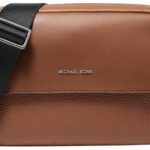Cartera de hombro Michael Kors Hudson Utility cuero granulado color Equipaje herrajes plateados