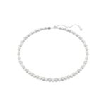 Collar Swarovski Matrix 5689623 corte redondo acabado rodio circonita cúbica perlas de cristal