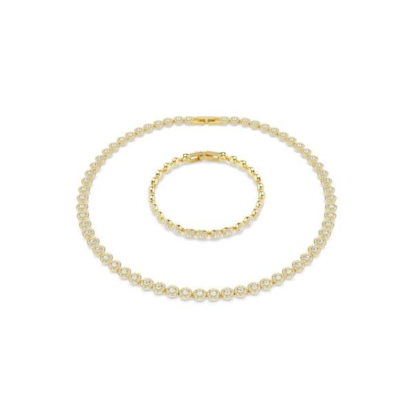 Conjunto de Joyería Swarovski Una Angelic 5720506 Collar y Pulsera Cristales Corte Redondo Tono Dorado