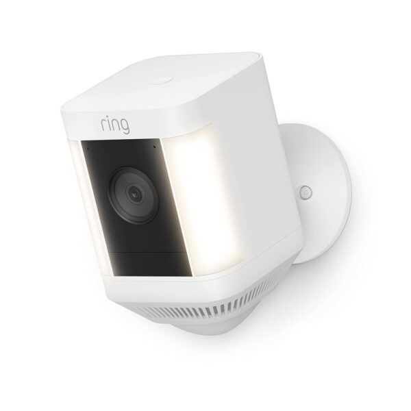 Paquete Cámara con Luz de Enfoque Ring Plus Inalámbrica y Cámara para Exteriores Ring Plus Inalámbrica Blanco
