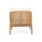 Juego de 2 Sillas de Mimbre Merax Madera de Acacia Ratán Sintético Beige