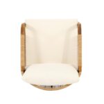 Juego de 2 Sillas de Mimbre Merax Madera de Acacia Ratán Sintético Beige