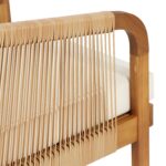 Juego de 2 Sillas de Mimbre Merax Madera de Acacia Ratán Sintético Beige