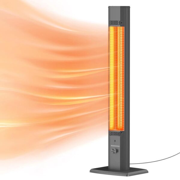 Calentador de Patio BIESQYA SH04 Infrarrojo Eléctrico 1500W 9 Niveles de Calor Negro