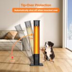 Calentador de Patio FLOWBREEZE 900H Infrarrojo 500 a 1500W 9 Niveles de Calor 42 Pulgadas con Control Remoto
