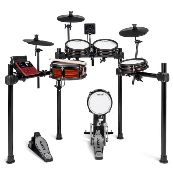 Alesis Nitro Pro and Amp - Juego de batería eléctrica con almohadillas de malla de doble zona, Bluetooth, USB MIDI y amp