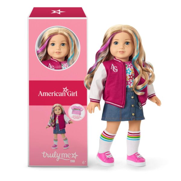 Muñeca American Girl Truly Me JFH04 18 pulgadas ojos azules cabello rubio ondulado piel clara con pecas