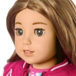 Muñeca American Girl Truly Me JFH10 18 pulgadas ojos color avellana cabello rizado caramelo con mechas rubias piel clara