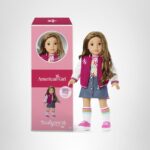 Muñeca American Girl Truly Me JFH10 18 pulgadas ojos color avellana cabello rizado caramelo con mechas rubias piel clara