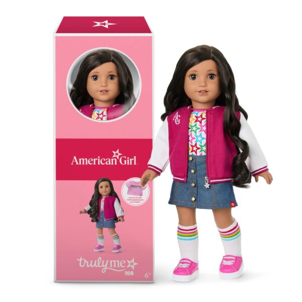 Muñeca American Girl Truly Me JFH03 18 pulgadas ojos marrones cabello rizado negro castaño piel bronceada
